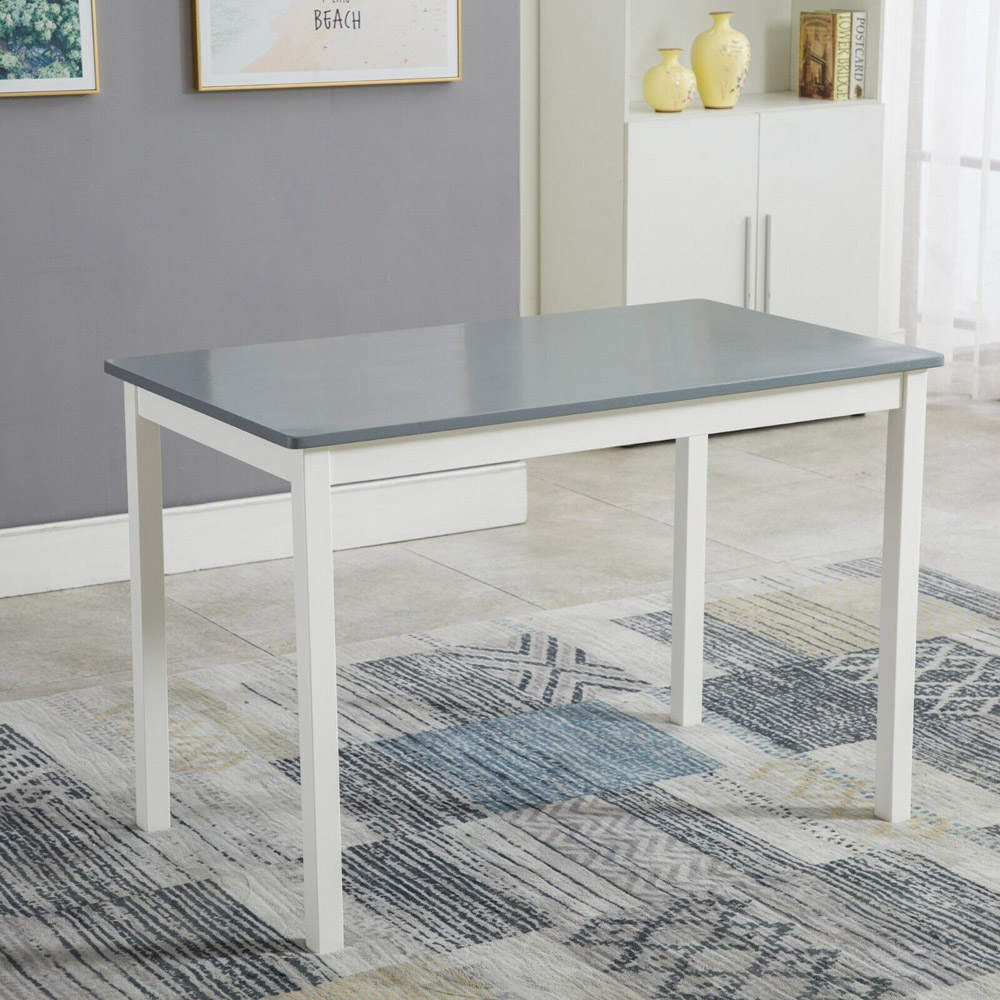 Solid Wooden 4 Seater Dining Set Grey Image 3