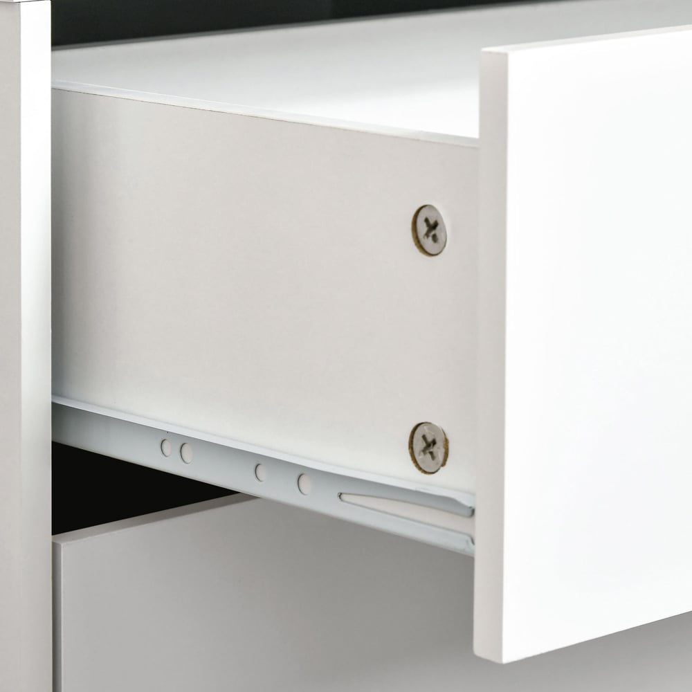 Portland 2 Drawer White Bedside Table Image 3