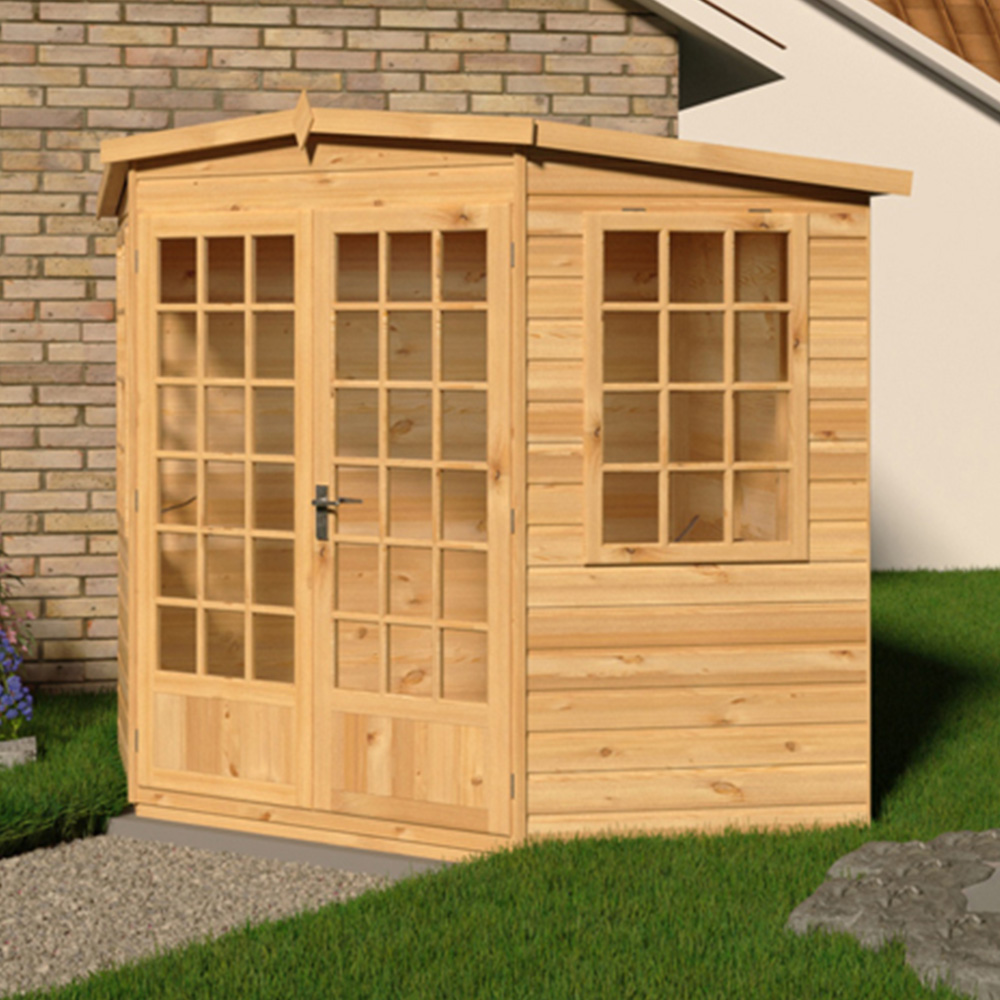 Shire Windsor 7 x 7ft Double Door Shiplap Pent Summerhouse Image 2