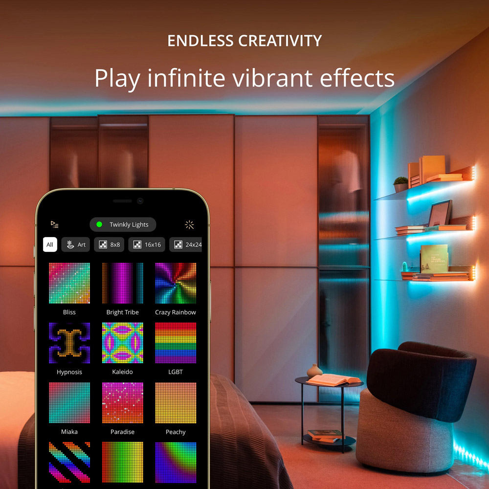 Twinkly Dots 400 RGB LED Smart Black Cable String Light 20m Image 5