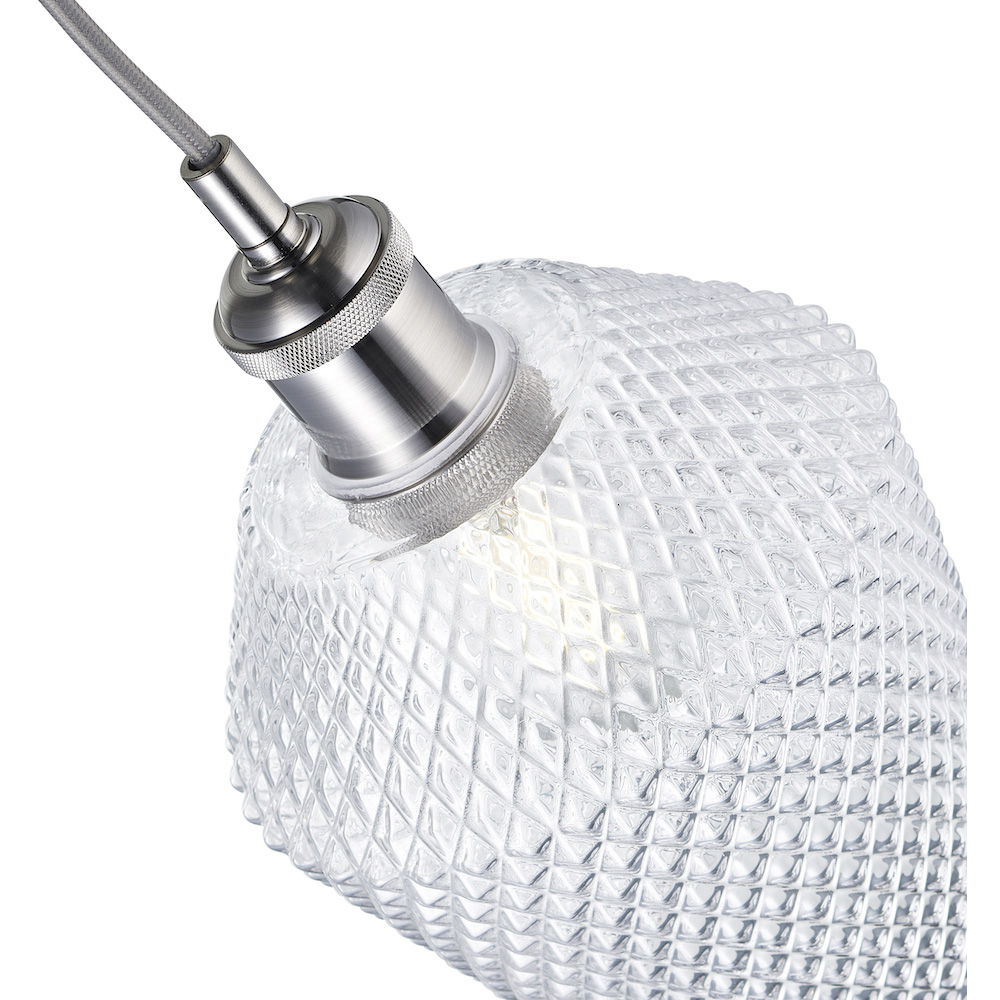 Happy Homewares Clear Glass Compact Diamond Pendant Shade Image 4