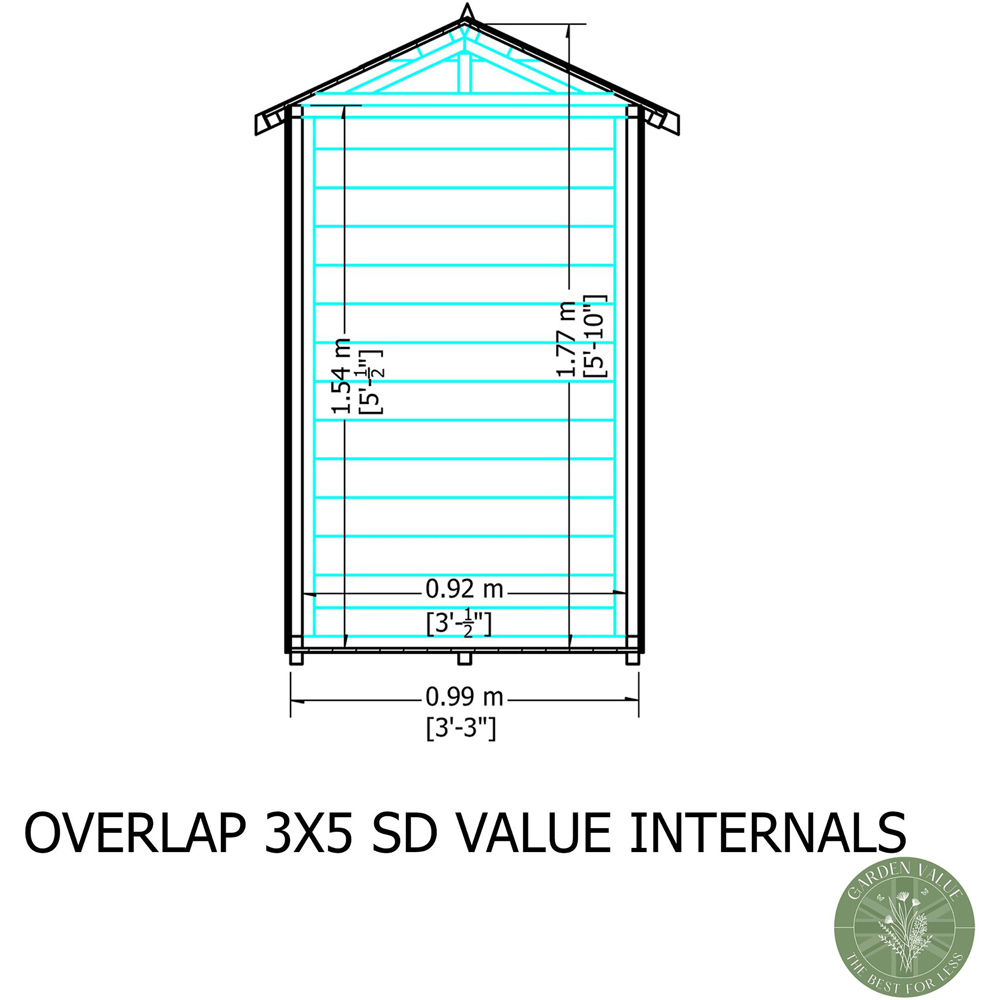 Shire 3 x 5ft Overlap Shed Image 7