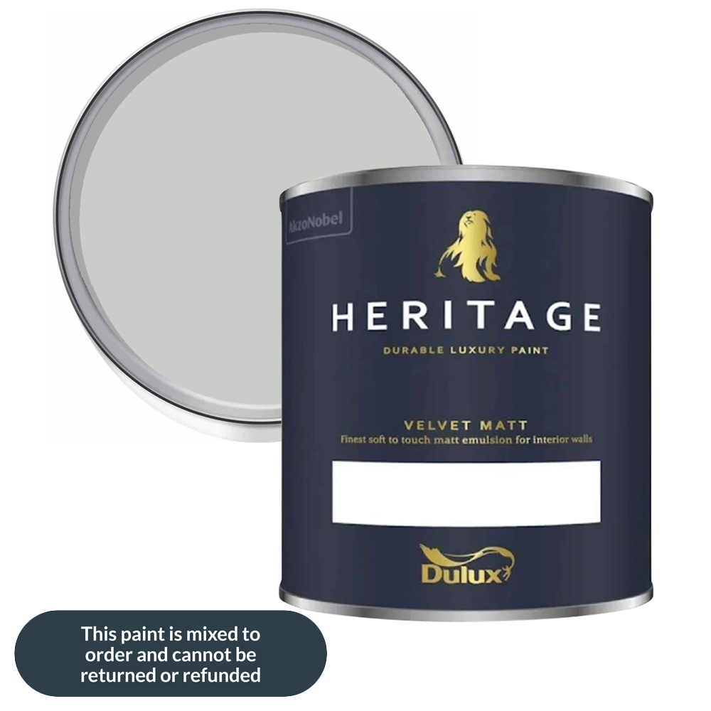 Dulux Heritage Walls and Ceilings Beachcomb Grey Velvet Matt Emulsion Paint 1L Image 1