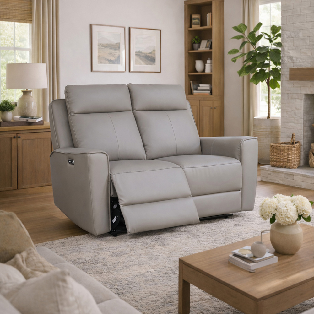 Aspire Elmhurst 2 Seater Elephant Leather Power Recliner Sofa with USB and USB-C Charging Image 7