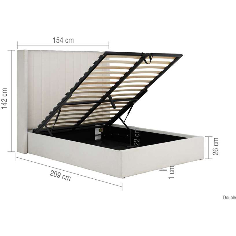 Birlea Maisey Double White Linen Ottoman Bed Image 9