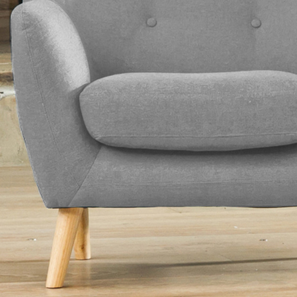Lynwood Light Grey Fabric Armchair Image 2