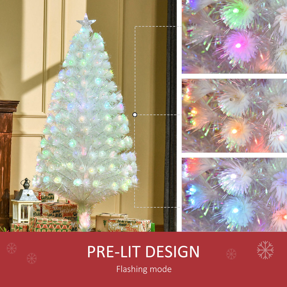 Everglow Fibre Optic LED White Artificial Christmas Tree 5ft Image 5