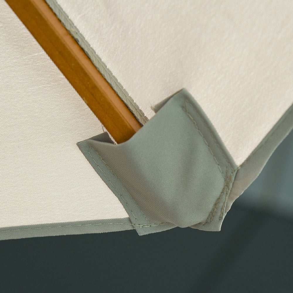 Outsunny Grey Double Tier Wooden Parasol 2.7m Image 3