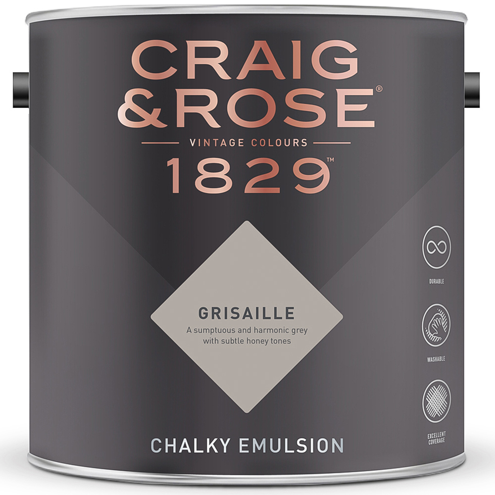 Craig & Rose 1829 Vintage Walls and Ceilings Grisaille Chalky Matt Emulsion Paint 2.5L Image 2