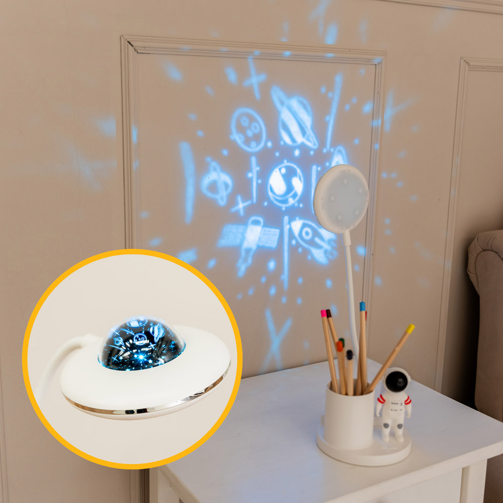 ValueLights Tom Matte White Multicolour LED Table Lamp Image 3