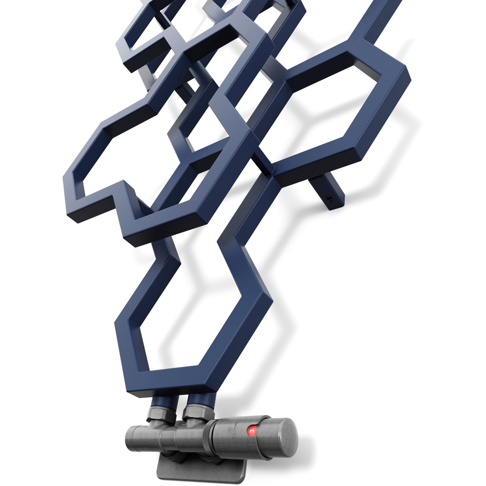 Terma Hex 1180 BTU Denim Radiator 1220 x 486mm Image 4