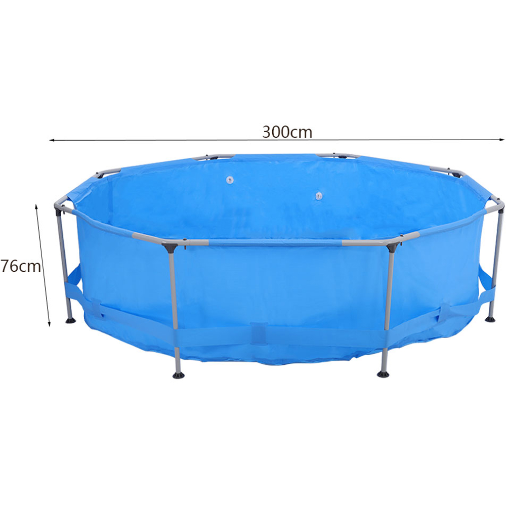 Living and Home Mini Round Metal Frame Above Ground Swimming Pool 300 x 300 x 76cm Image 7