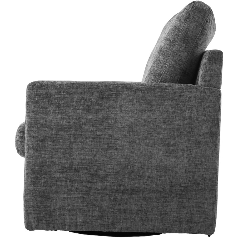 Living and Home Grey Chenille Swivel Lounge Chair Sofa Image 4