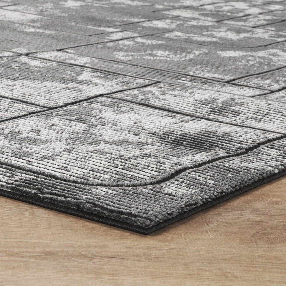Desire Rugs Belgravia Metallic Sheen Modern Cobble Design Grey Rug 160 x 230cm Image 3