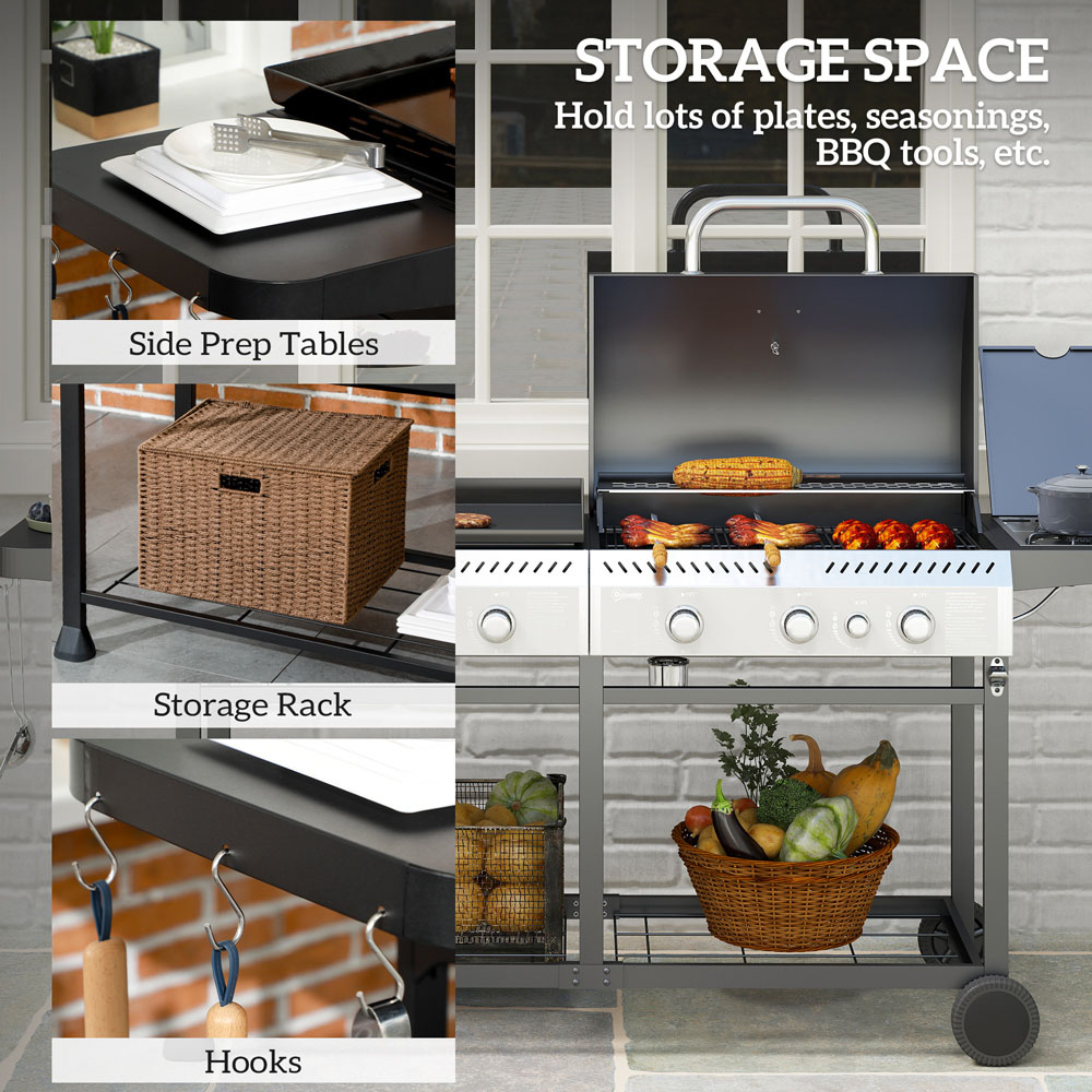 Outsunny 6+1 Burner Gas Grill and Plancha Image 7