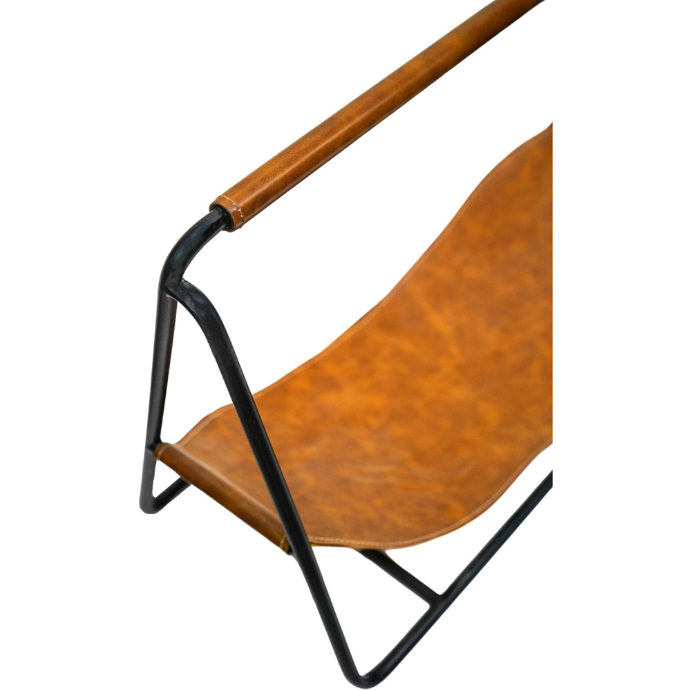 Ivyline Contemporary Black Hanging Leather Log Holder Image 3