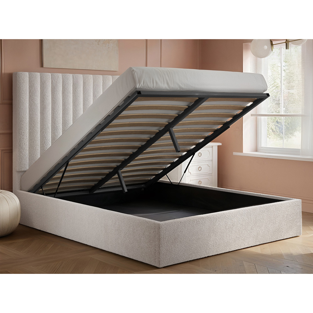 Flair Everley King Size Cream Boucle Ottoman Bed Image 6
