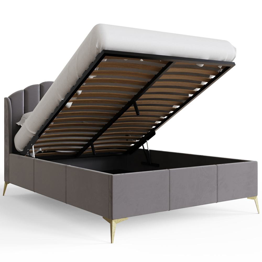 GFW Pettine End Lift Double Grey Ottoman Bed Image 5