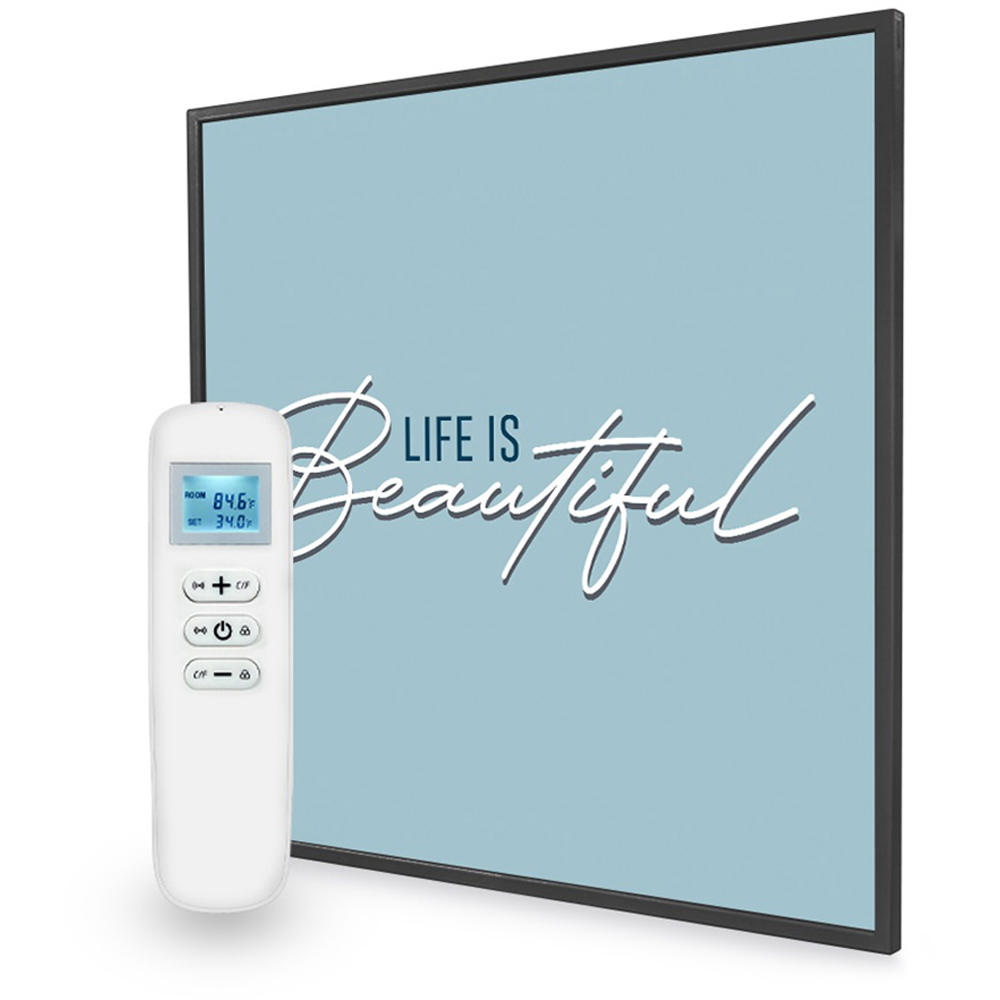 Mirrorstone Nexus Life Is Beautiful Quote Wi-Fi Infrared Heating Panel 350W 595 x 595mm Image 3