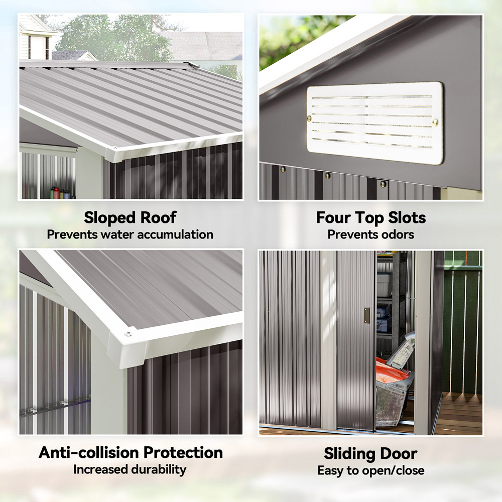 Outsunny 5 x 4.3ft Metal Tool Storage Shed with Sliding Door Image 6