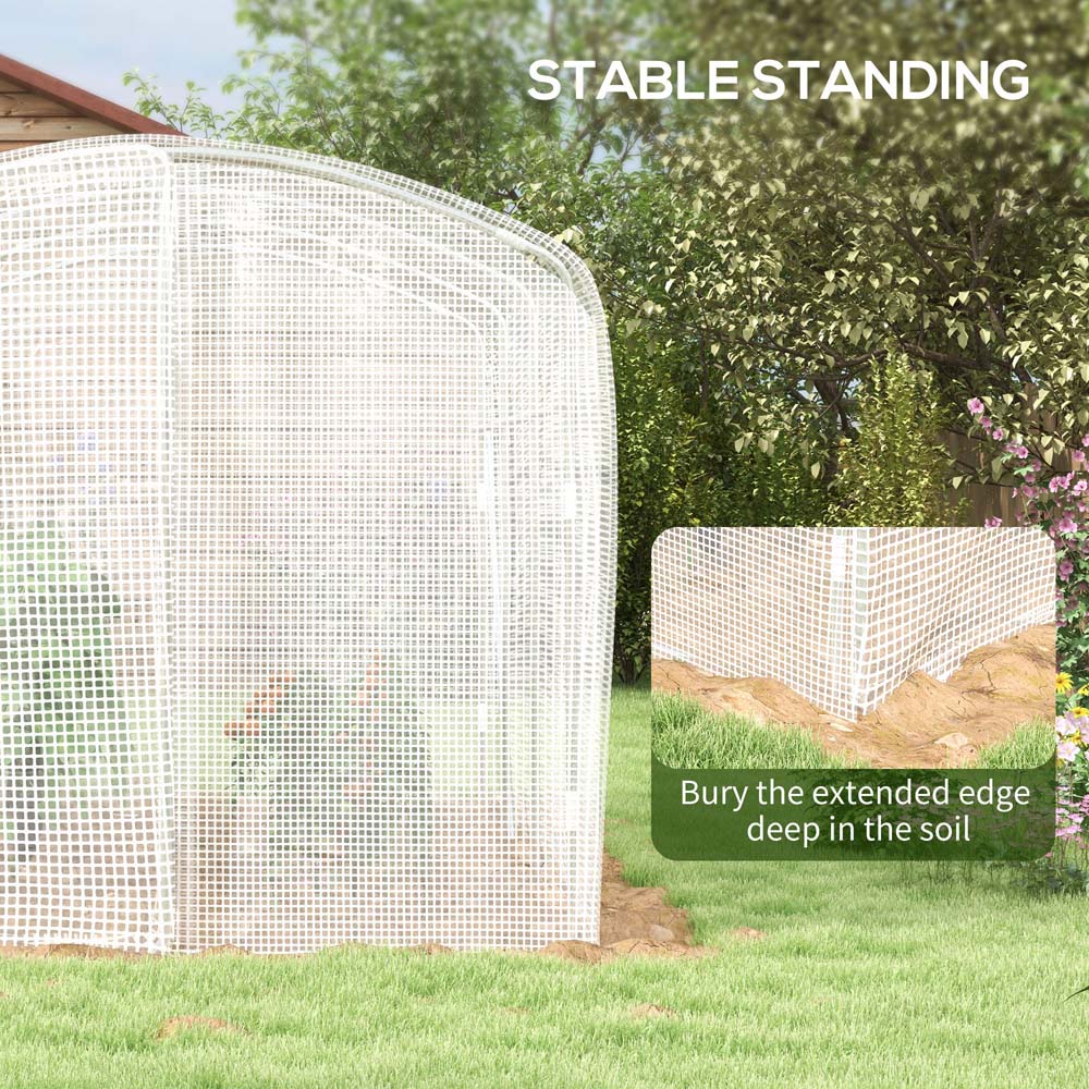 Outsunny PE Mesh Steel 6.5 x 9.8ft Polytunnel Greenhouse Image 6