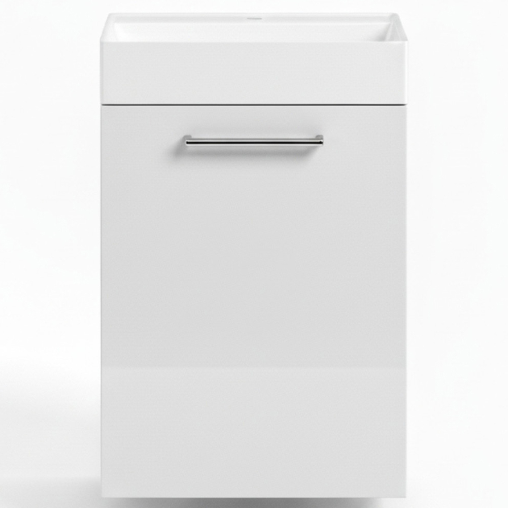 Bathstore Milford Single Door White Wall Hung Basin Unit 410mm Image 4