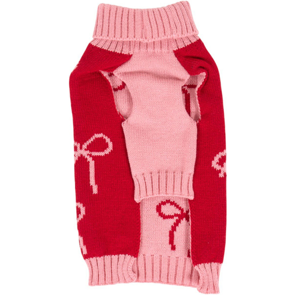 Winter Bow Dog Jumper Red XS Image 3