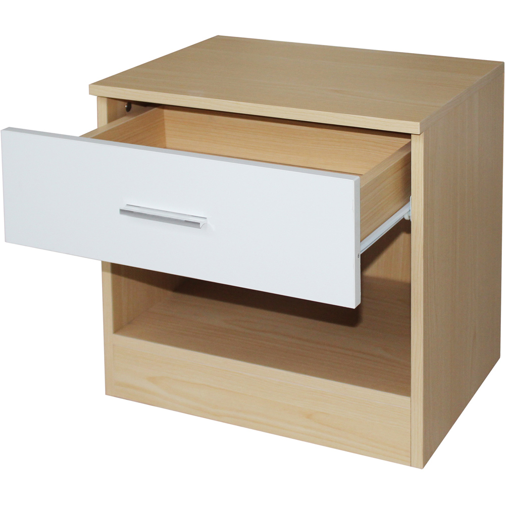 Brooklyn Single Drawer White High Gloss Bedside Table Image 4