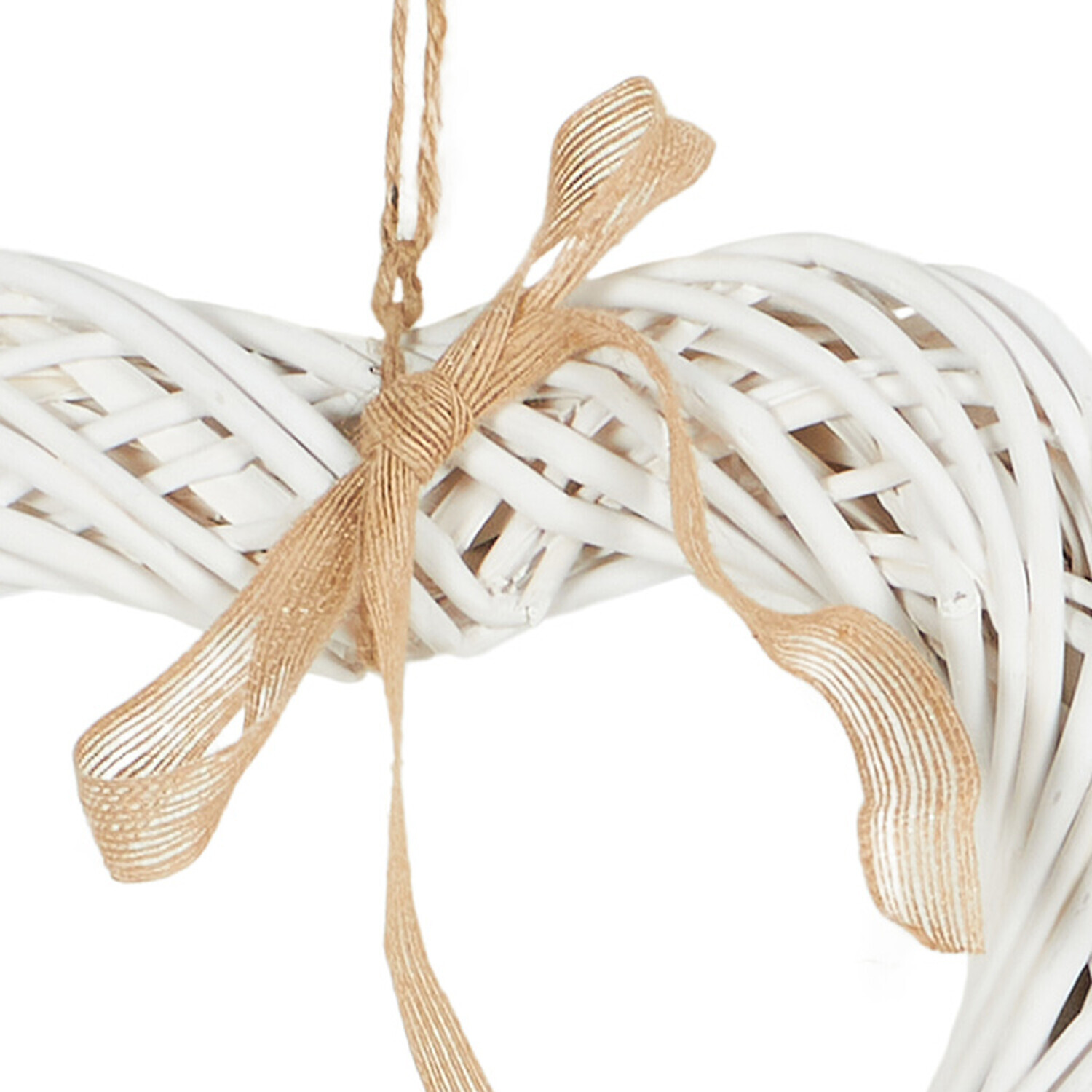 Wicker Heart Decoration White Image 3