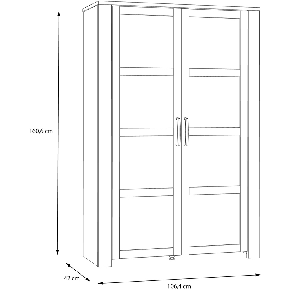 Florence Bohol 2 Door Grey Riviera Oak Display Cabinet Image 8