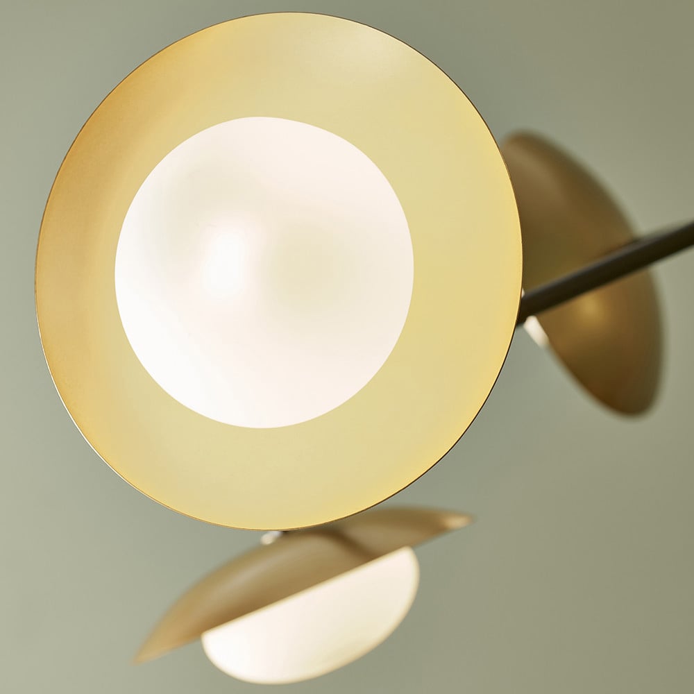 Merano Tivoli Gold and Dark Bronze 6 Light Ceiling Semi Flush Image 5