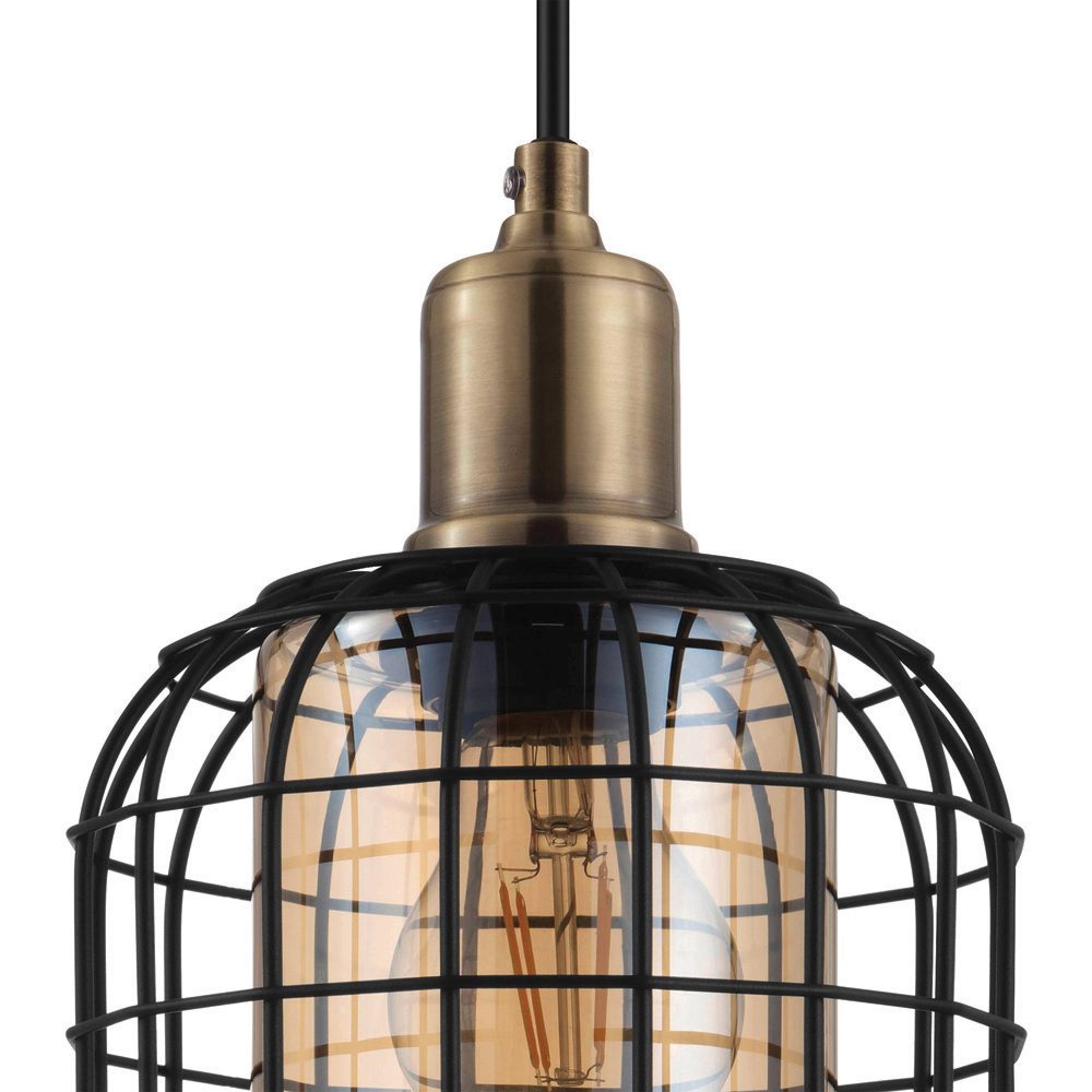 EGLO Chisle Black 3 LED Steel Pendant Light Image 3