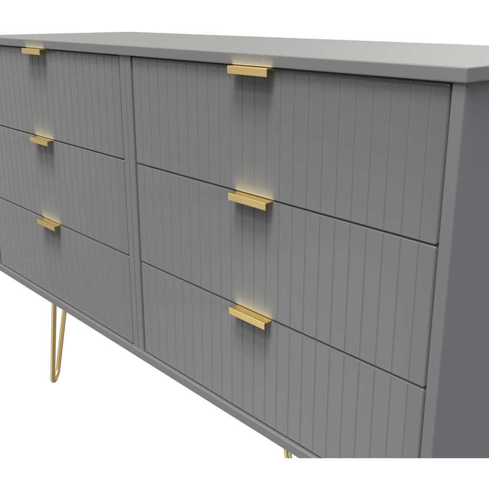 Crowndale 6 Drawer Dusk Grey Wide Chest of Drawers Ready Assembled Image 5