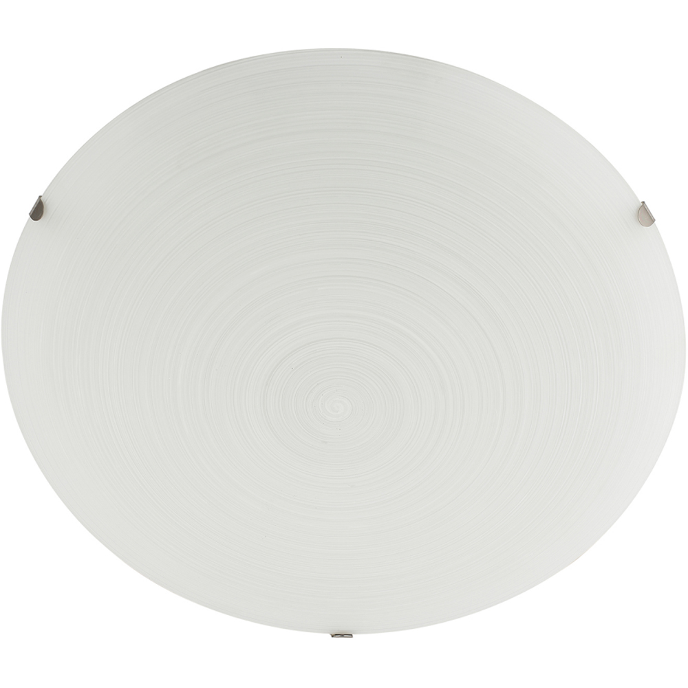 Happy Homewares Frosted White Flush Glass Ceiling Light with Soft Swirl Decoration Image 4