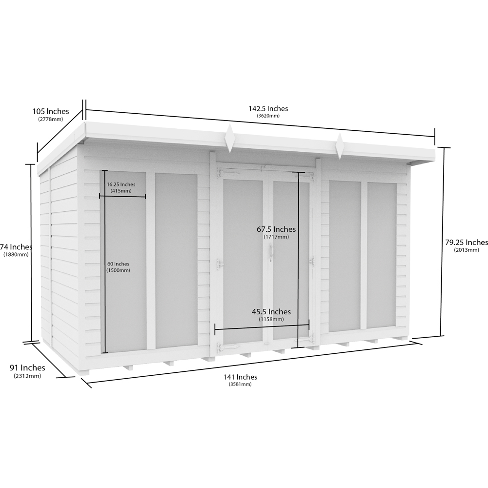 DIY Sheds 12 x 8ft Tongue and Groove Timber Pent Summerhouse Image 7