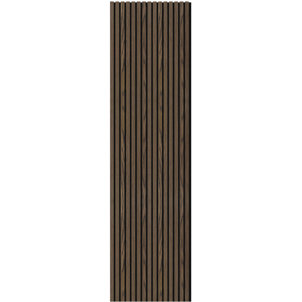 Wall Panels UK Premium Smoked Walnut Flame Retardant Acoustic Slat Wall Panel 2 Pack Image 3