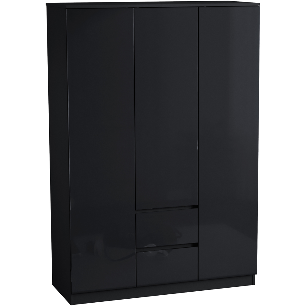 Vida Designs Glinton 3 Door 2 Drawer Black Wardrobe Image 2