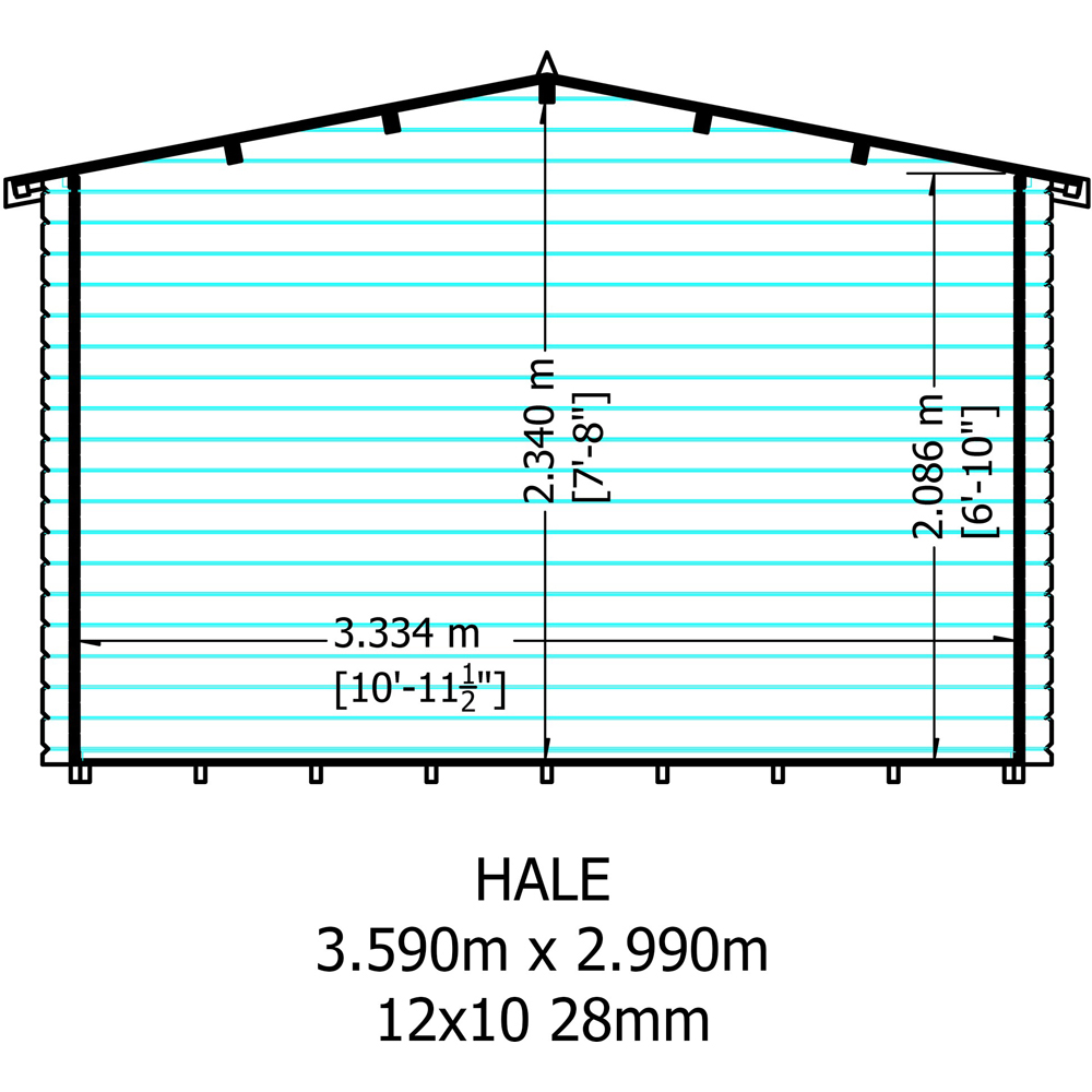 Shire Hale 12 x 10ft Log Cabin Image 7