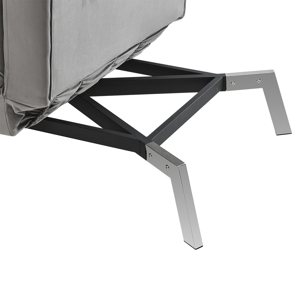 Living and Home Chaise Grey Fabric Upholstered Adjustable Lounger Image 6