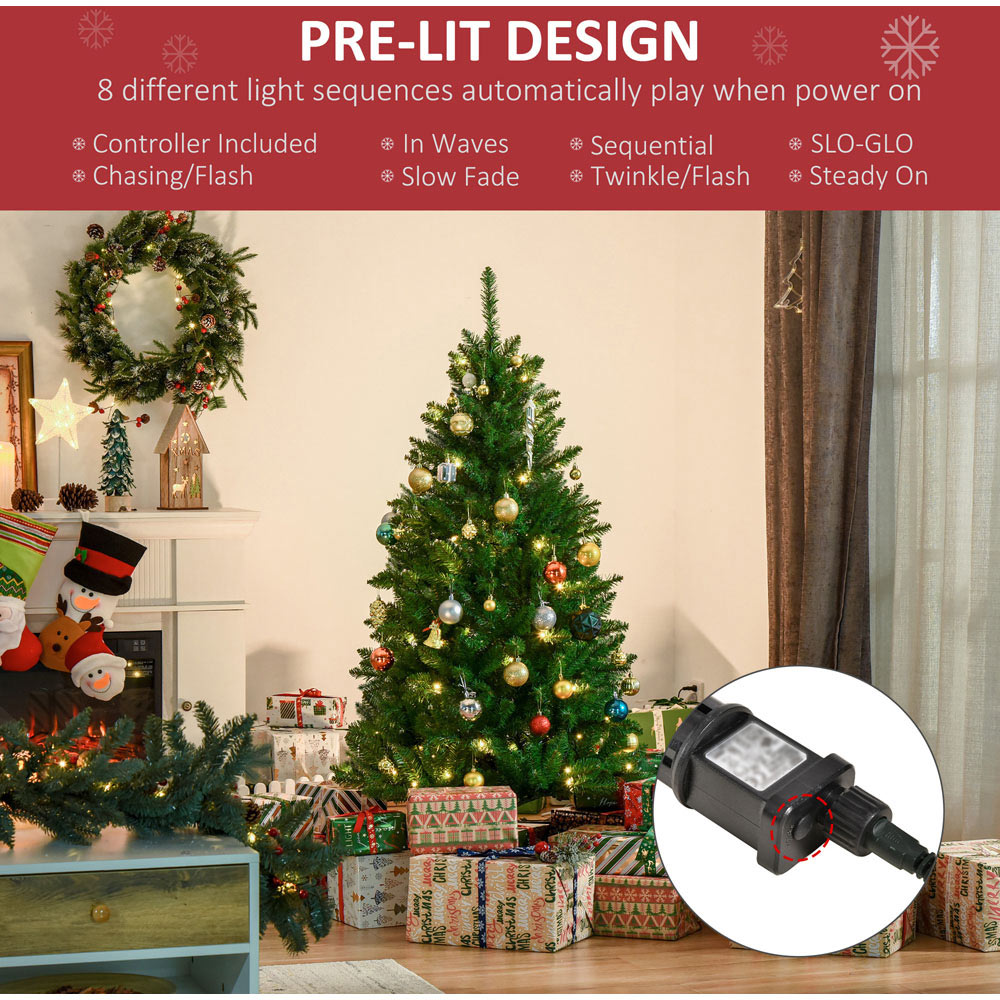 Everglow Warm White LED Pre-Lit Green Artificial Christmas Tree 5ft Image 5