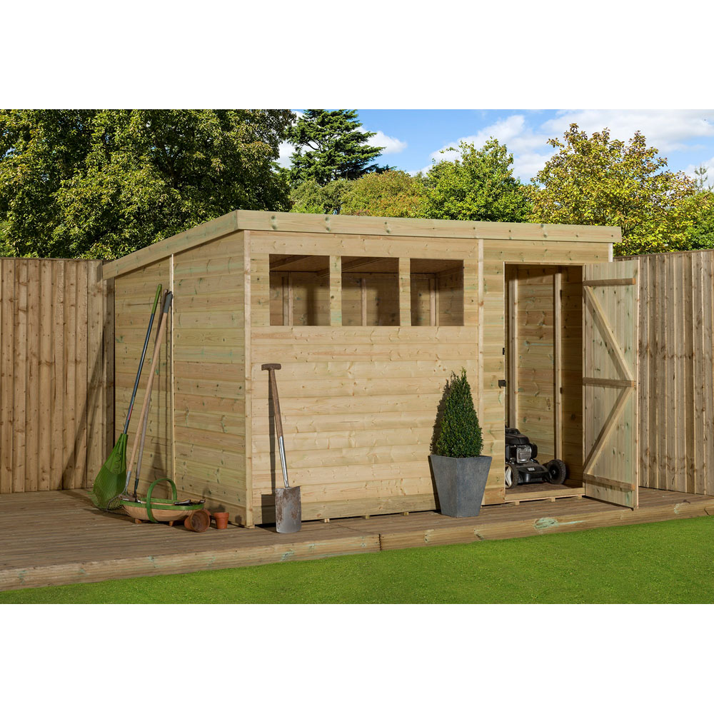 Empire Sheds 1500 10 x 8ft Tongue and Groove Wooden Pent Garden Shed Image 3