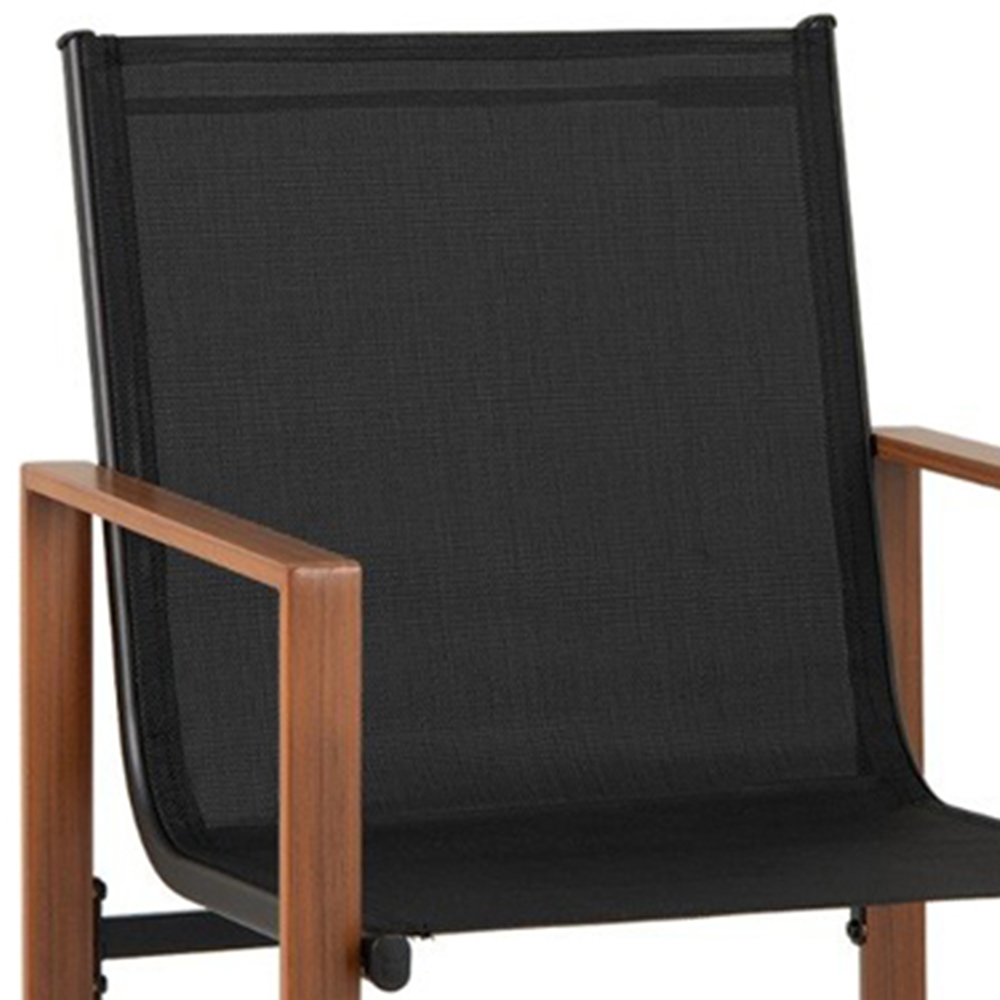 Costway Set of 2 Black Outdoor Dining Chairs Image 3