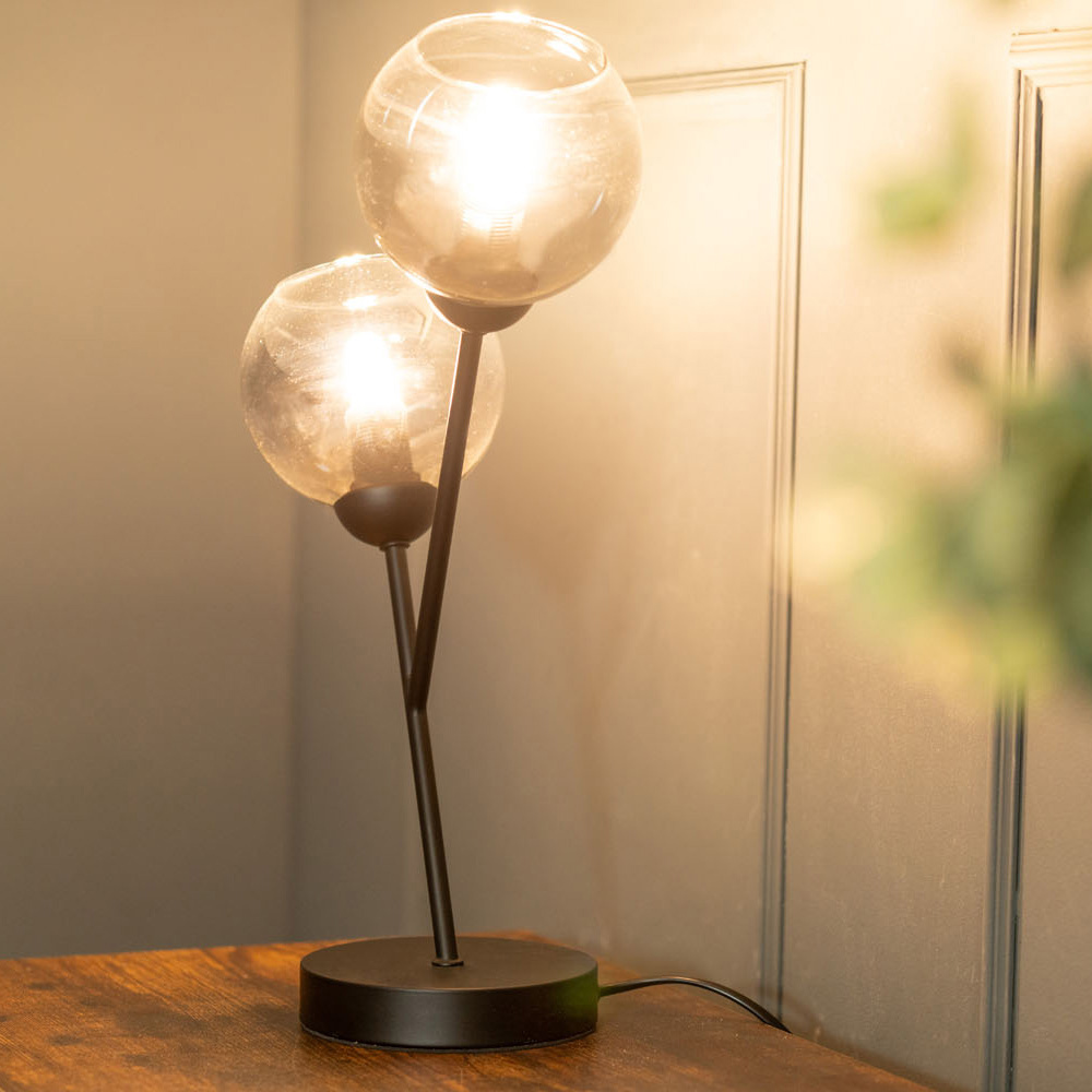 ValueLights Aria 2 Way Smoked Glass LED Table Lamp Image 4