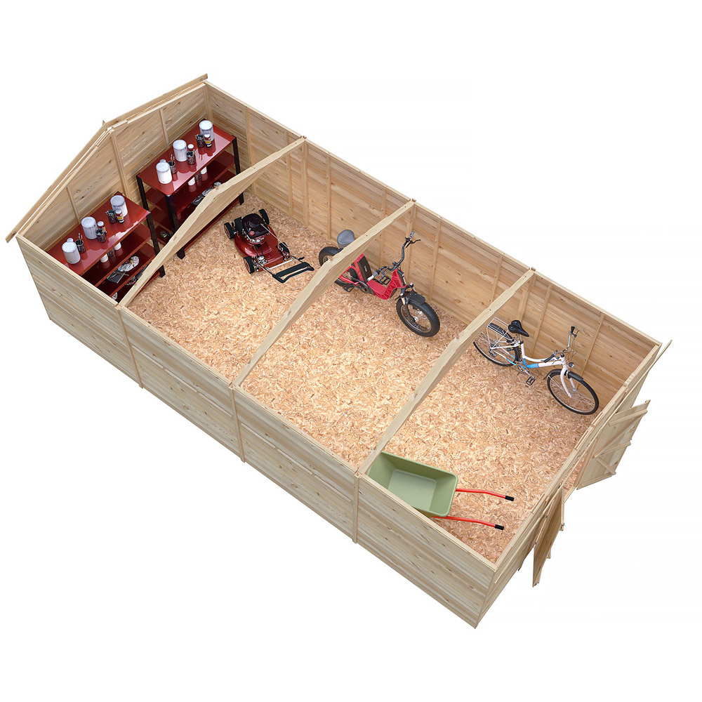 Shire 10 x 20ft Double Door Overlap Apex Wooden Shed Image 4