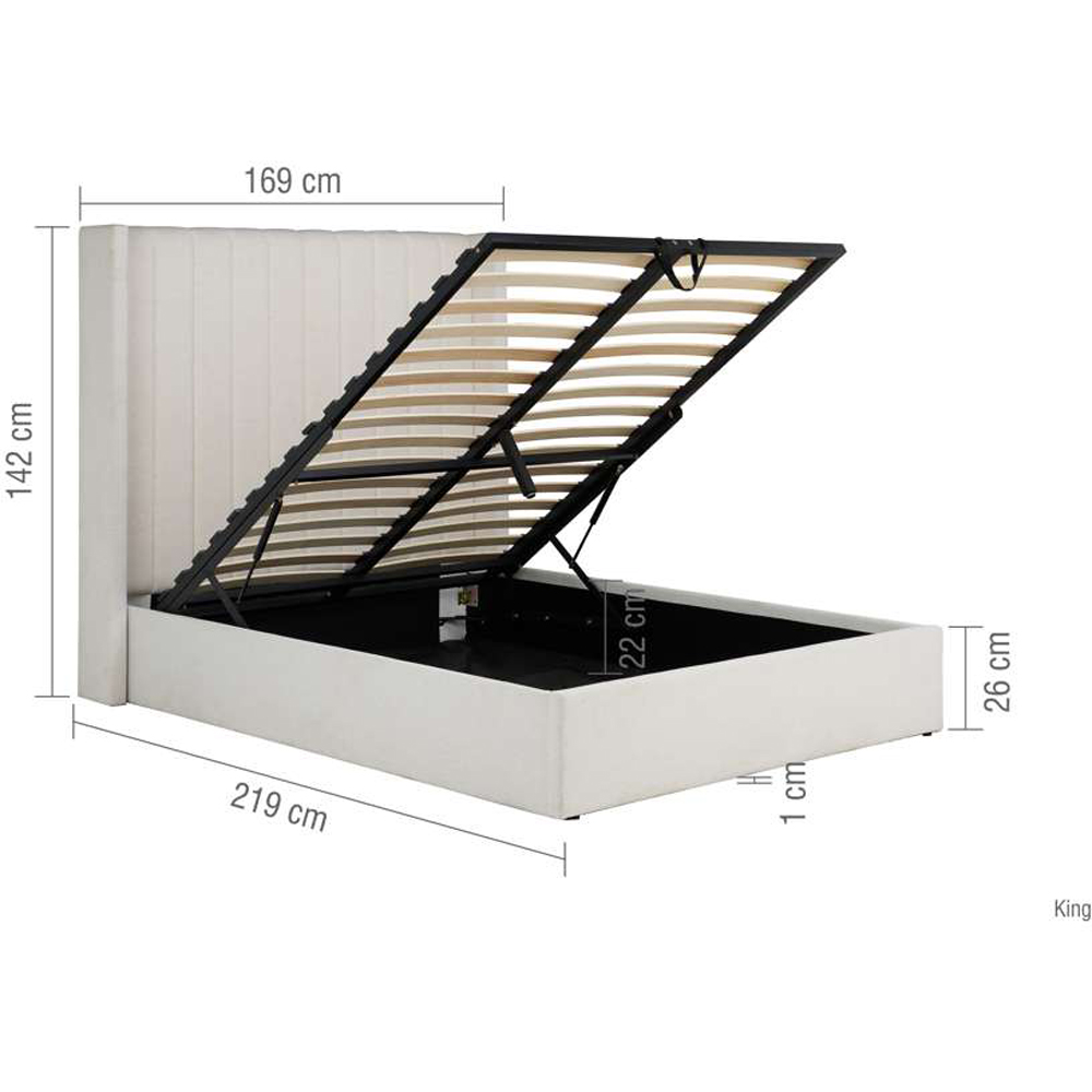 Birlea Maisey King Size White Linen Ottoman Bed Image 9