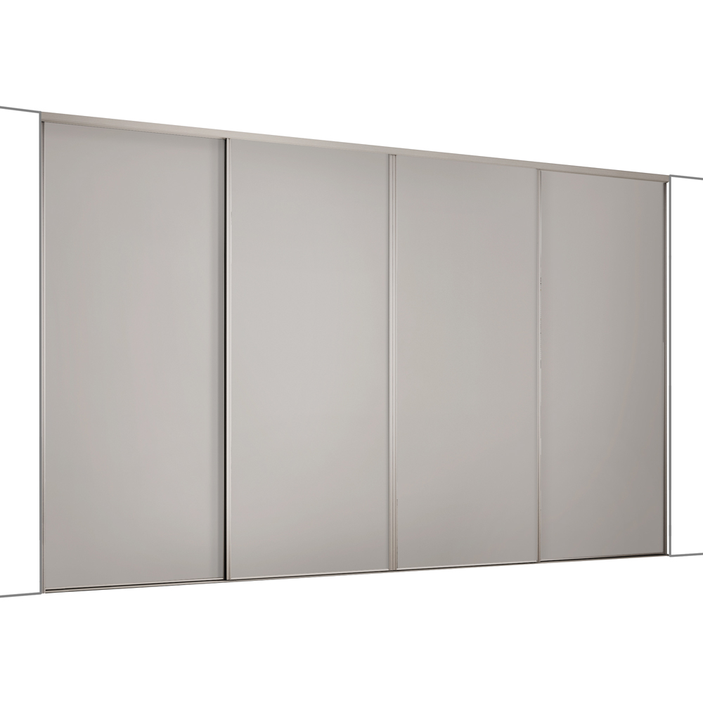 Spacepro Classic 4 Door Dove Grey Panel Sliding Wardrobe Kit 2978mm Image 1