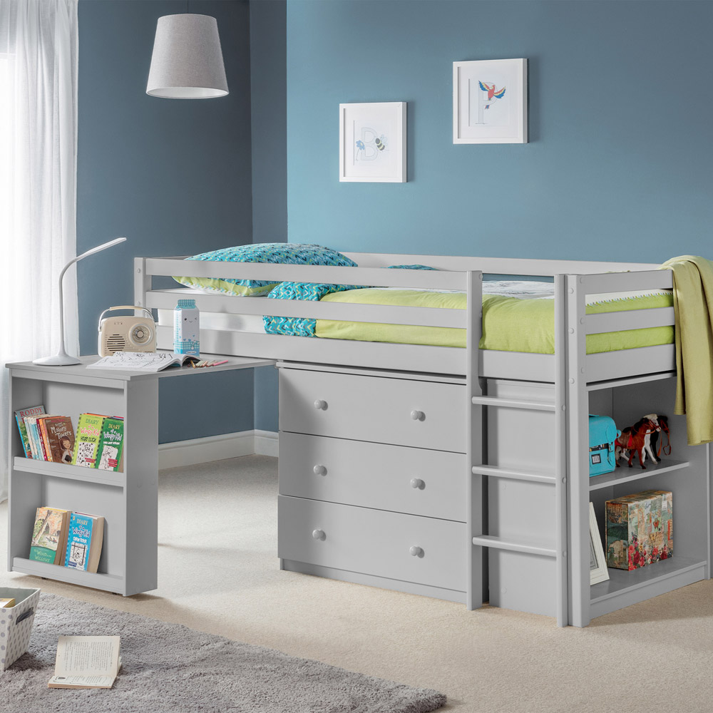 Julian Bowen Roxy Single Dove Grey Mid Sleeper Workstation Image 7