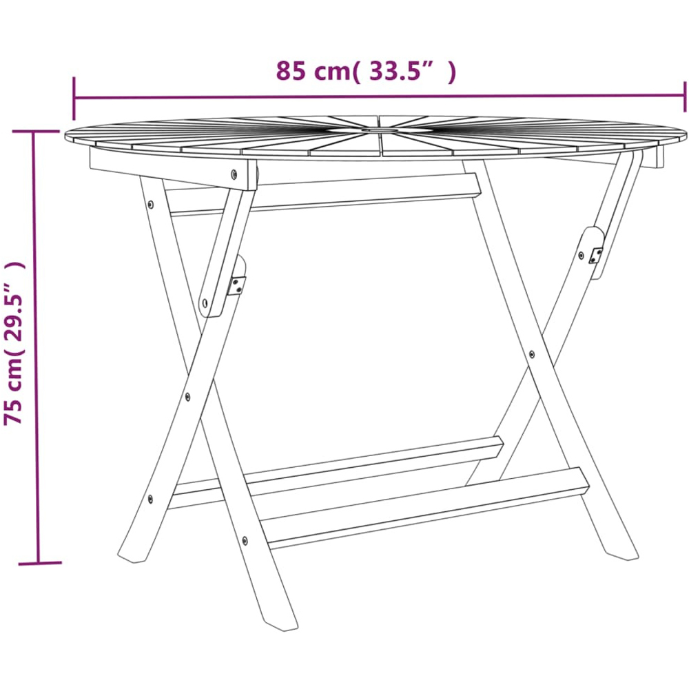 Walplus 4 Seater Foldable Solid Wood Teak Garden Table with Parasol Hole Image 9