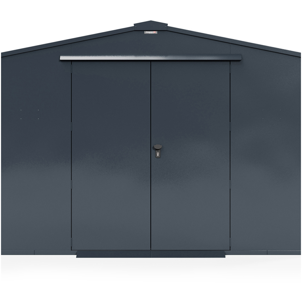 Asgard Garrison 10 x 14ft Double Door Grey High Security Apex Workshop Shed Image 3