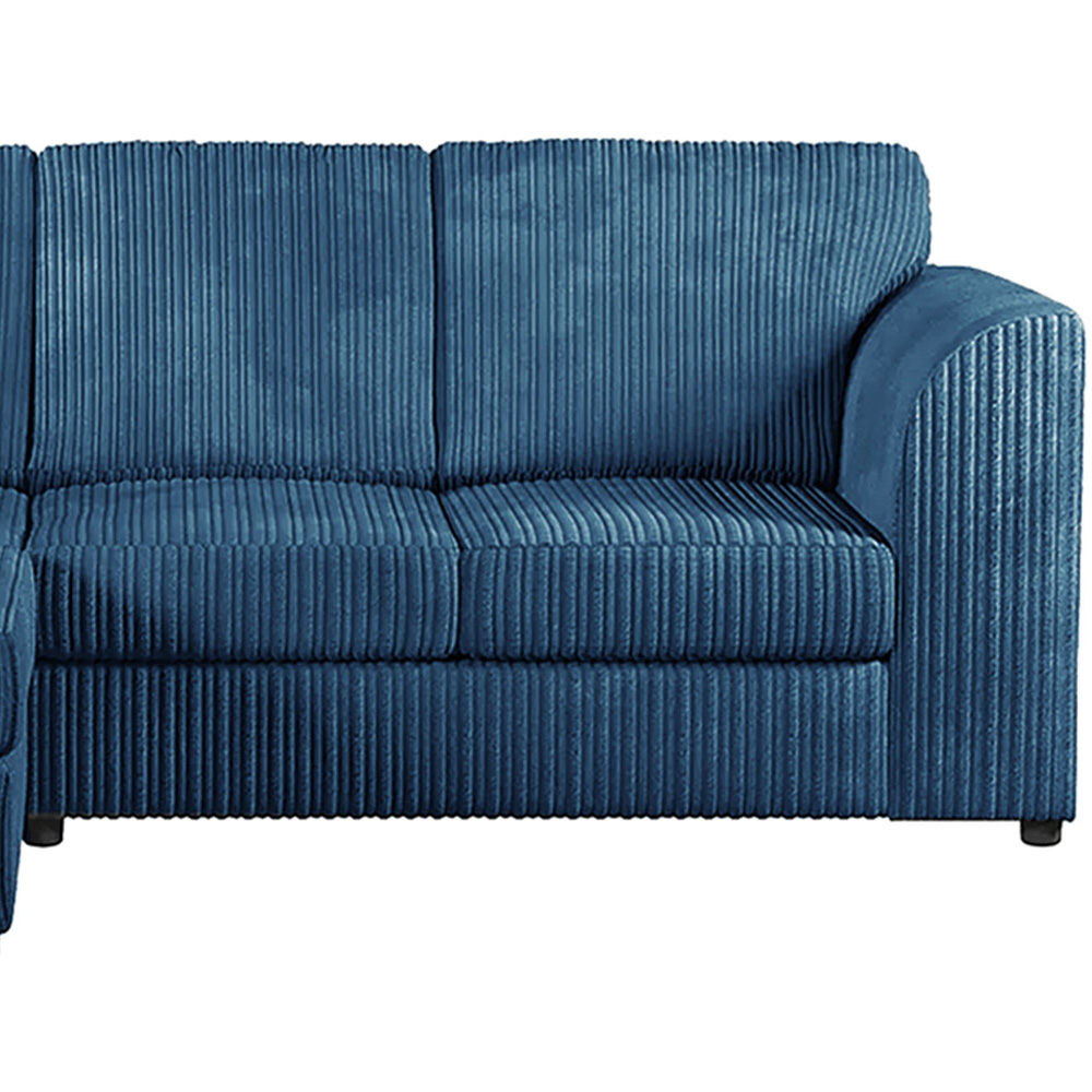 Luxor 4 Seater Marine Blue Jumbo Cord L-Shape Left Hand Corner Sofa Image 4